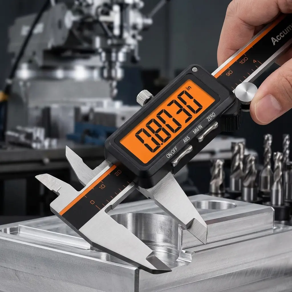 A digital caliper used for precise DIY and engineering projects.