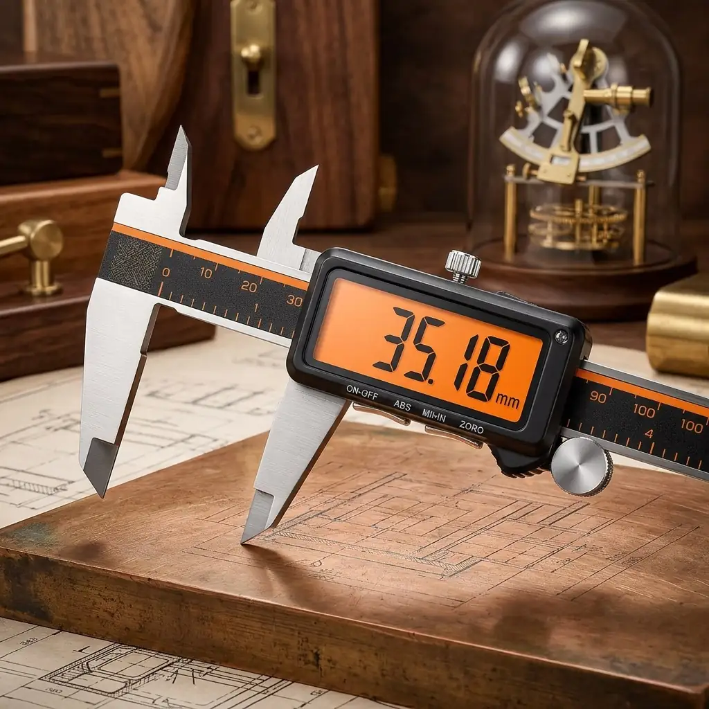 Final inspection using a high-precision digital measuring tool.