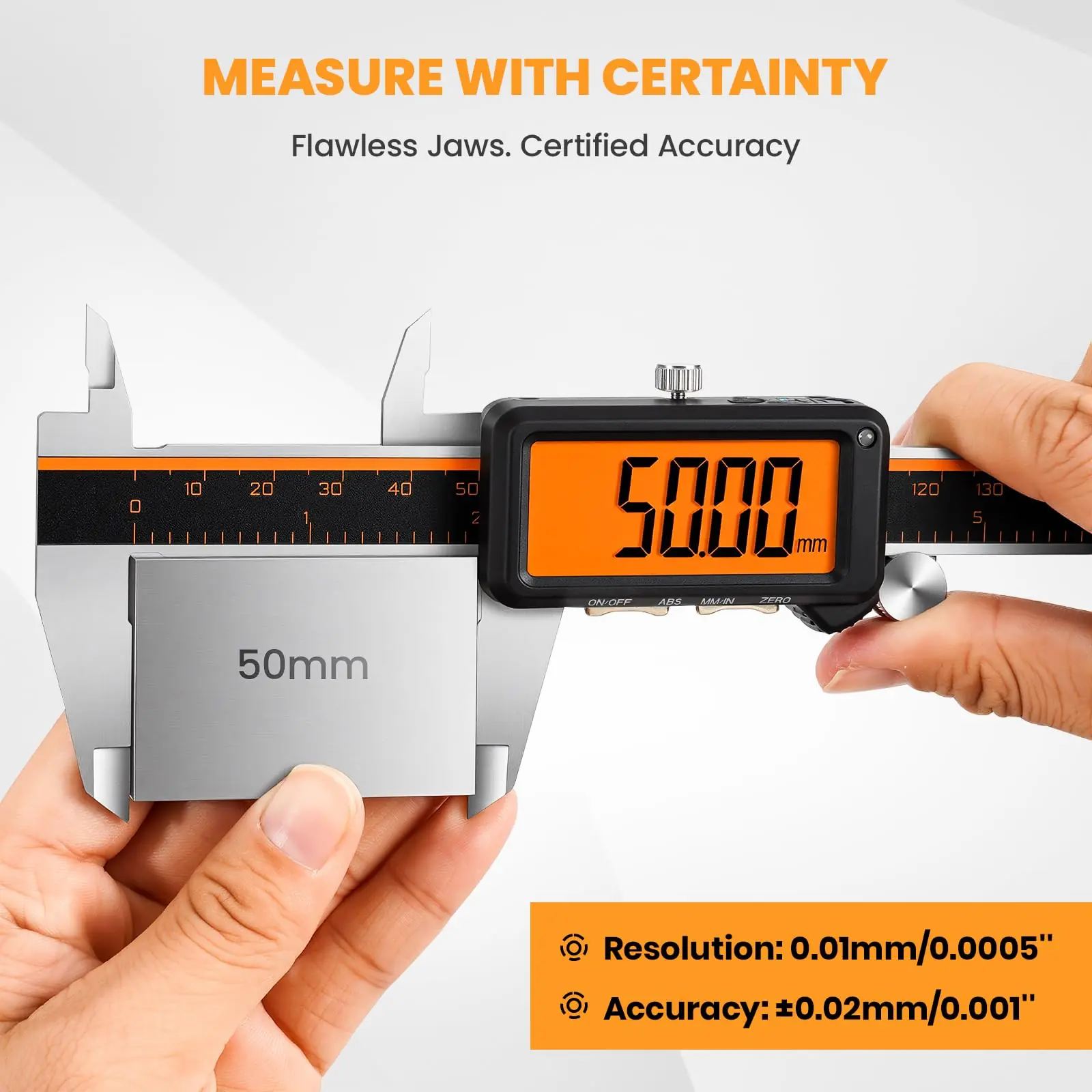 ACCUMEASURE digital caliper displayed on clean surface