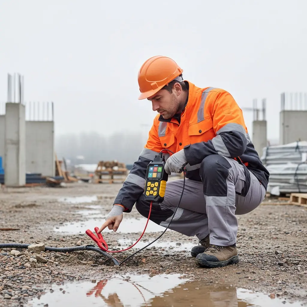 Customer review photo showing AUTOOLUK tool in use on construction site