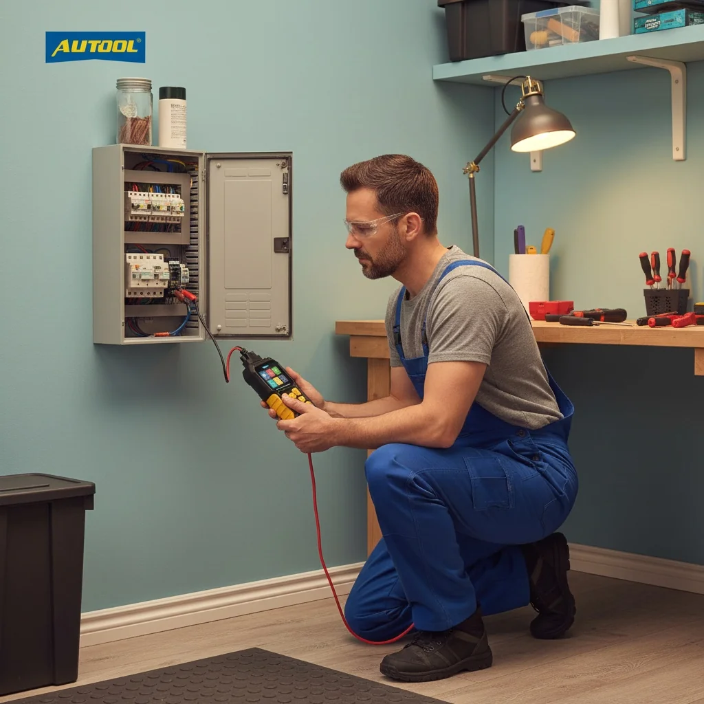 Customer review photo of AUTOOLUK tool during electrical testing in workshop