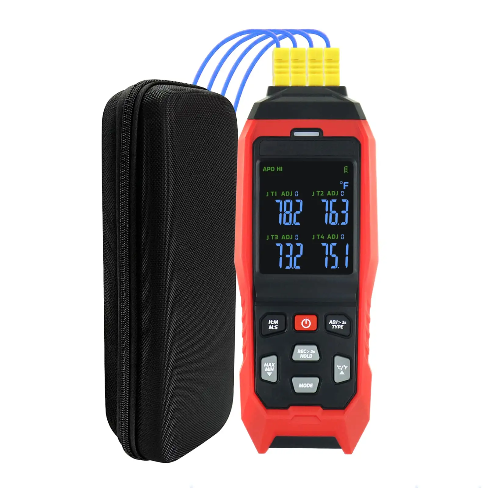 Multi-probe temperature logger with 4-channel capability