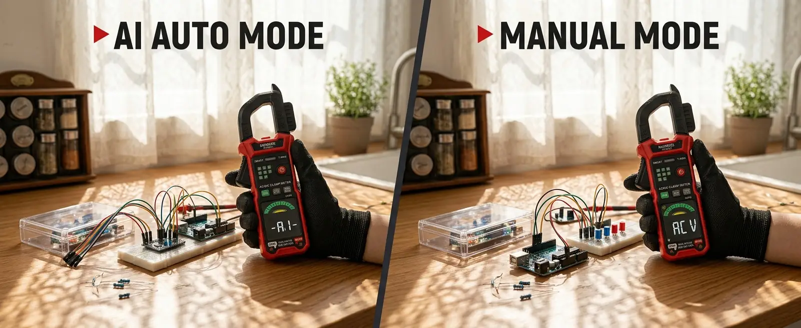 Customer review of KAIWEETS multimeter on workbench