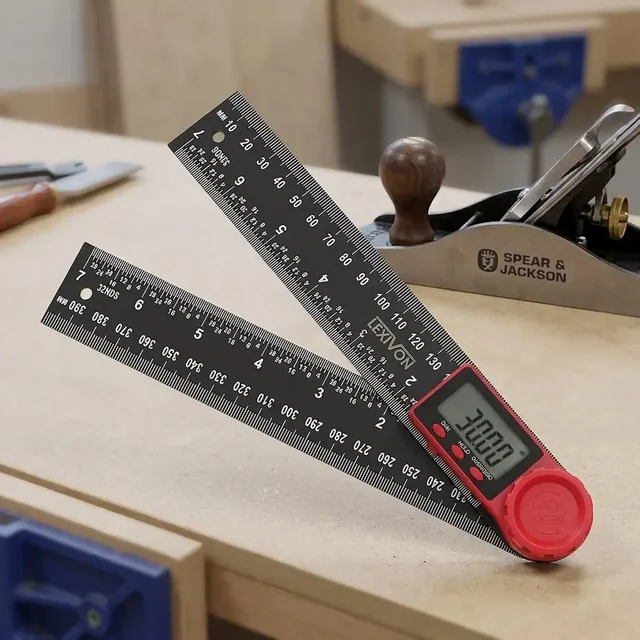 LEXIVON digital angle ruler in use at a workshop