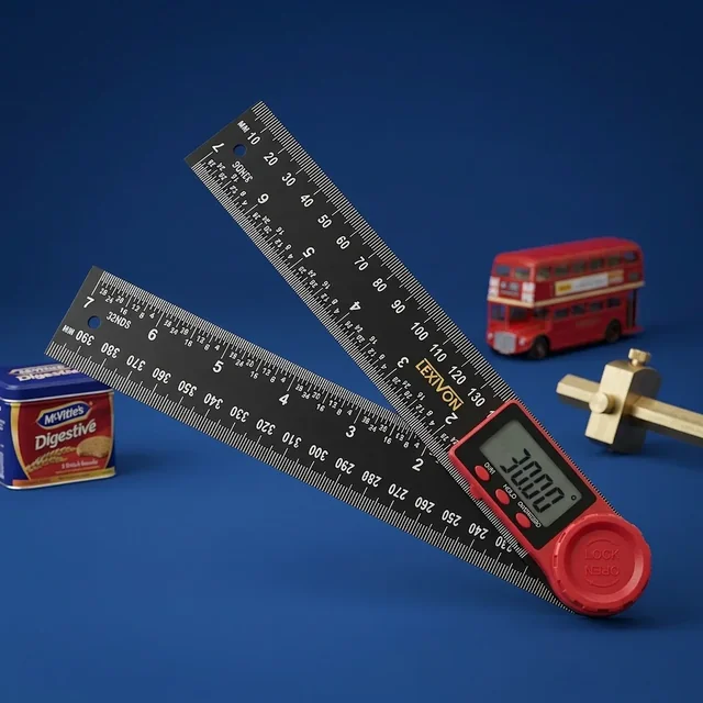 LEXIVON digital angle ruler in a professional studio setting