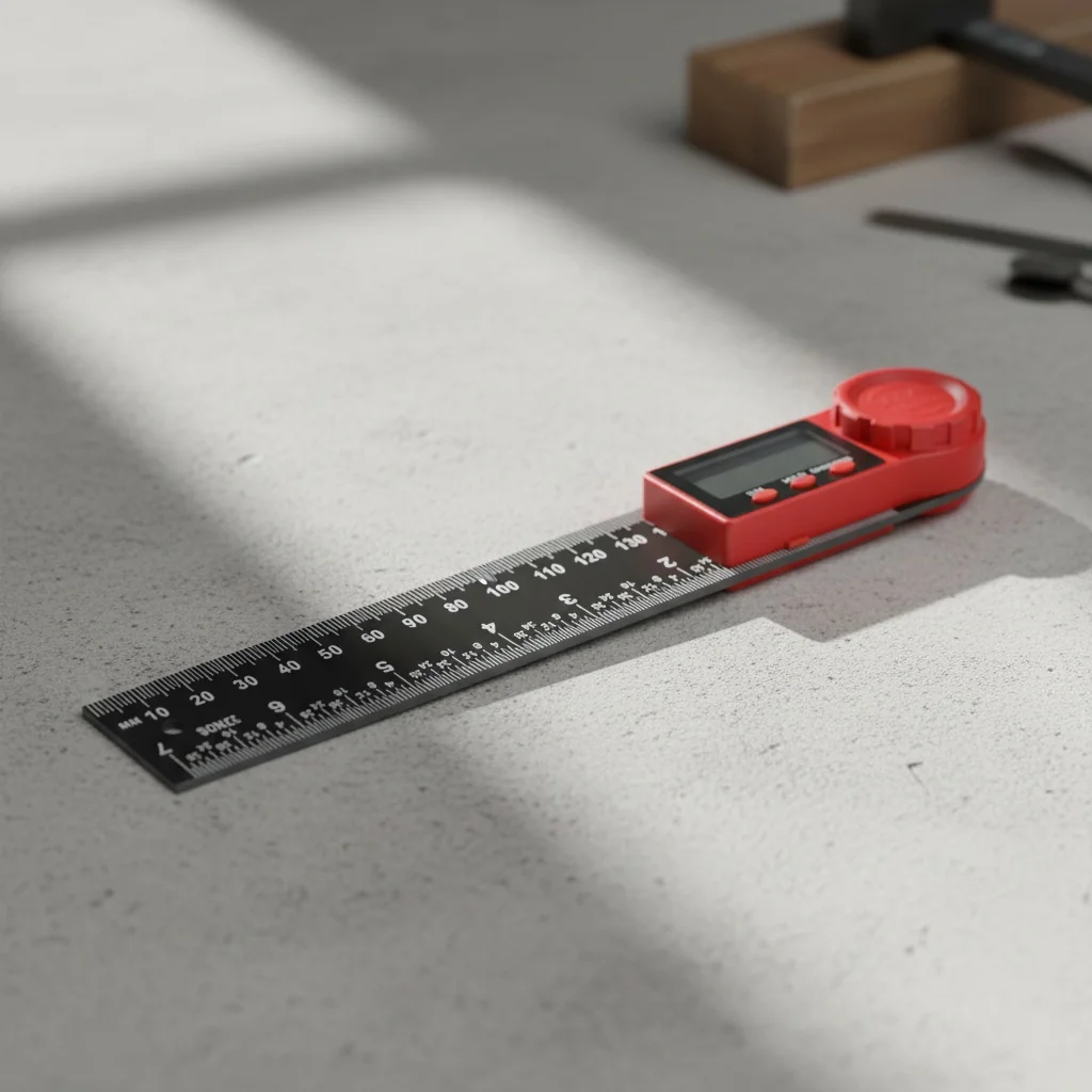 Step-by-step demonstration of using the Lexivon digital protractor for angle measurement
