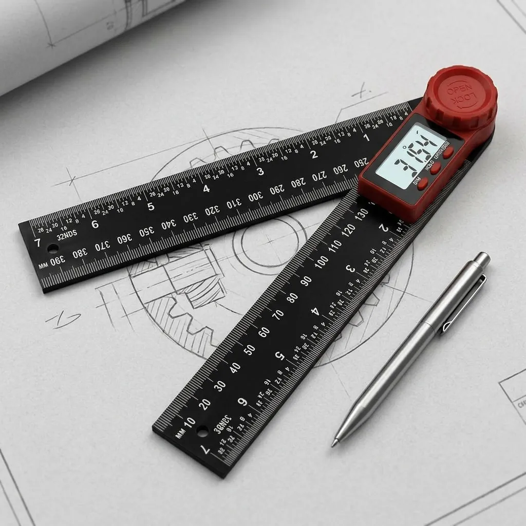 Technical detail of the locking mechanism on the LEXIVON protractor