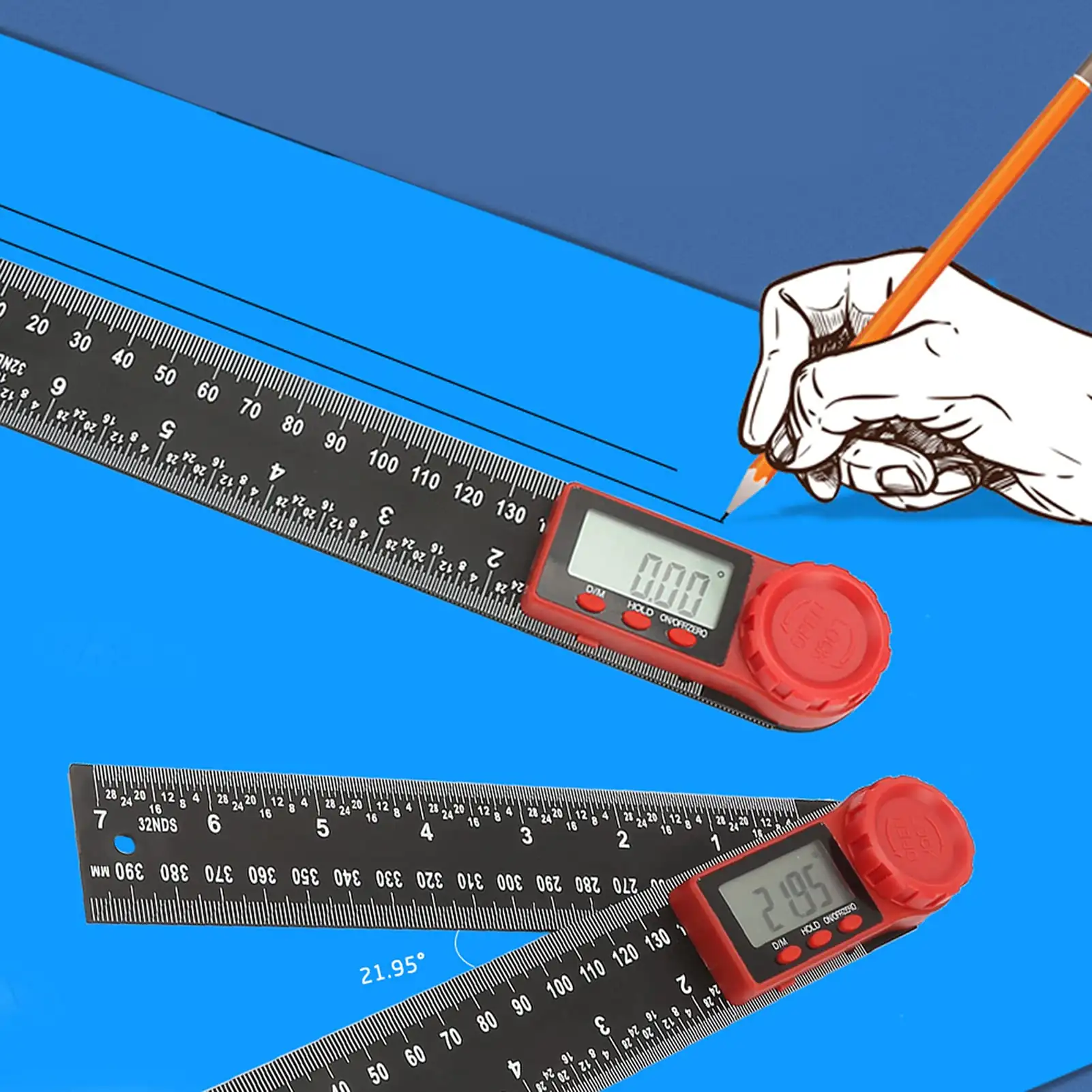 LEXIVON measuring tape showing clear metric and imperial markings for ISO standards.