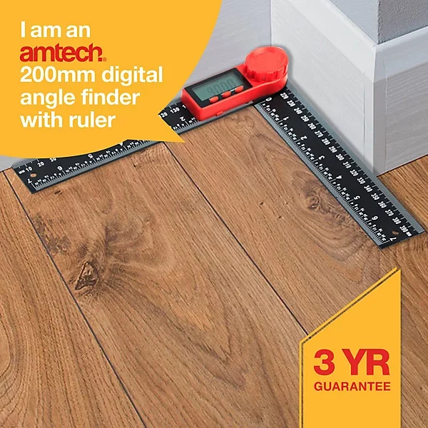 Lexivon Digital Protractor showing the stainless steel ruler and digital display