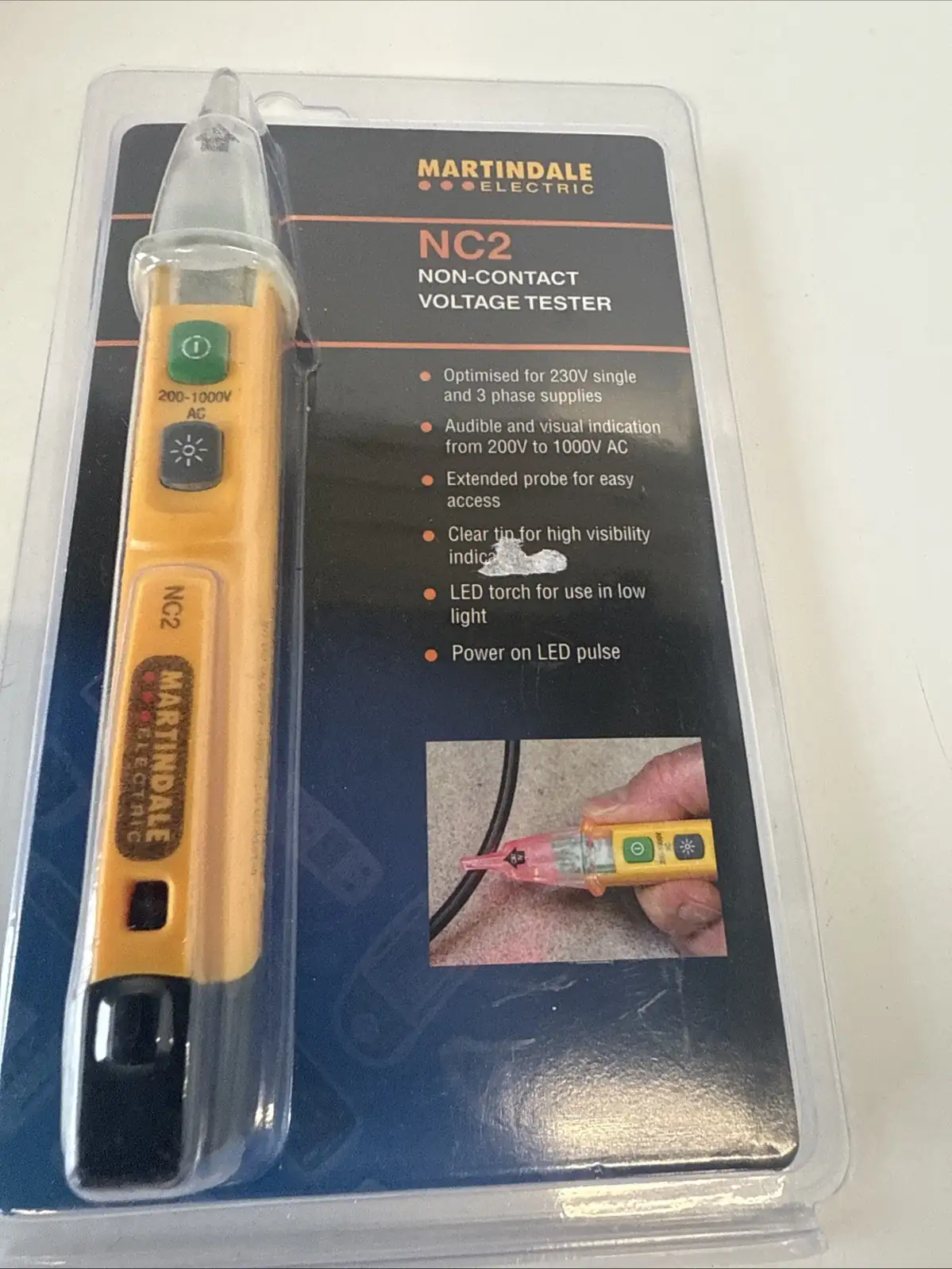 Close-up of a Martindale digital multimeter display.