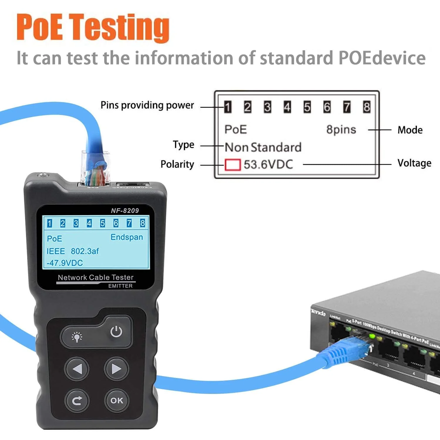 Using an RJ45 ethernet cable tester