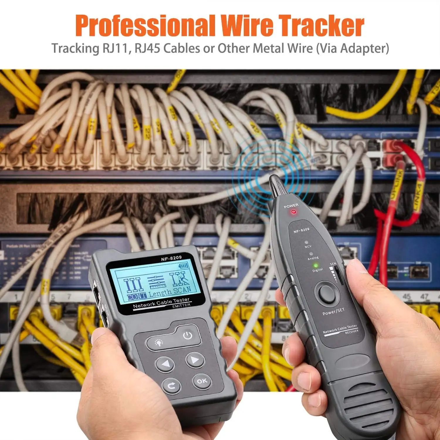 Ethernet cable speed tester display