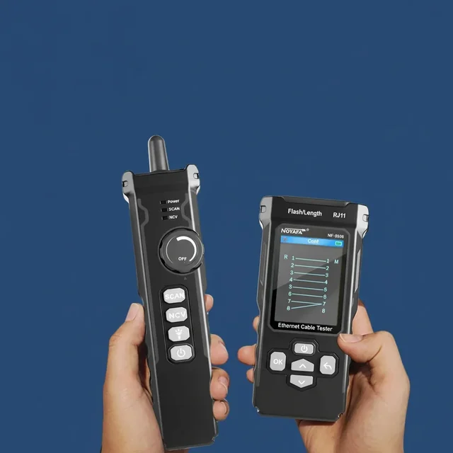 NOYAFA network tester product — studio shot