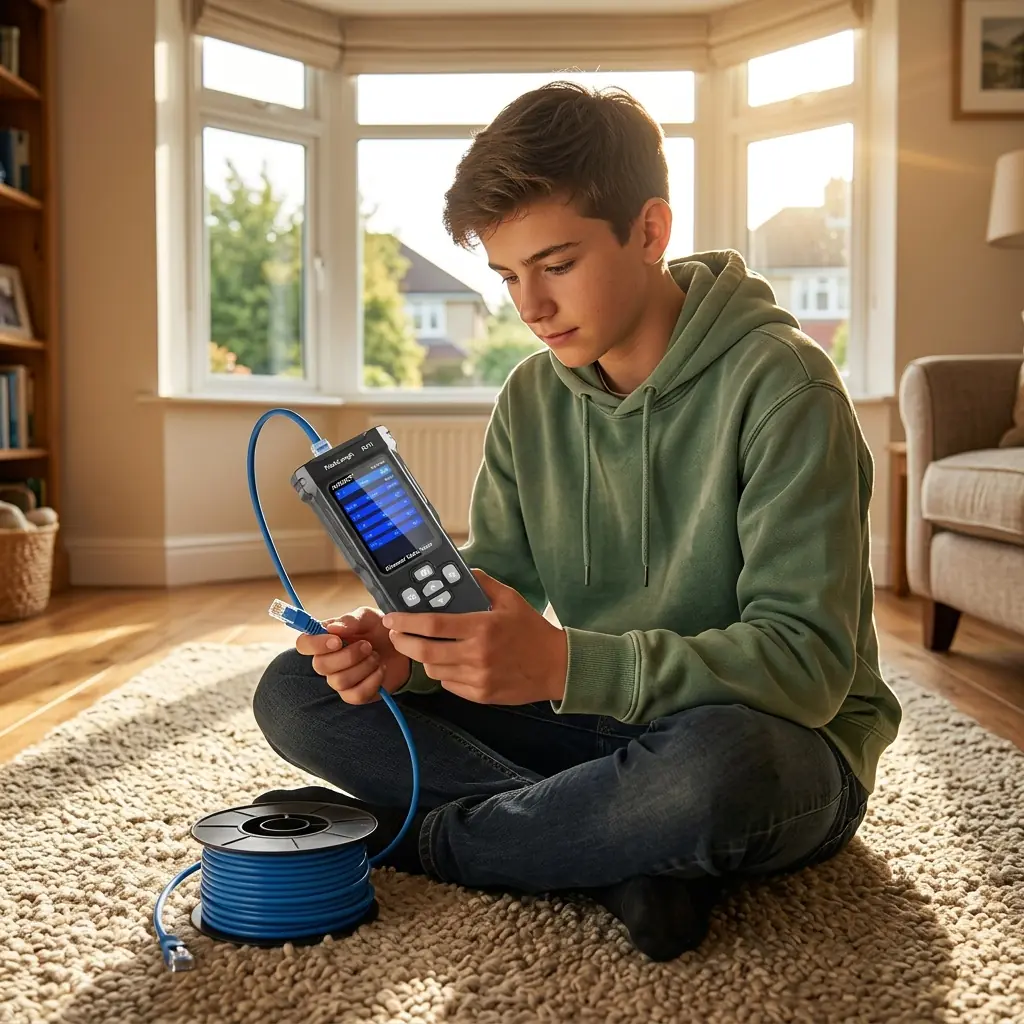 Customer review photo — NOYAFA cable testing in the afternoon