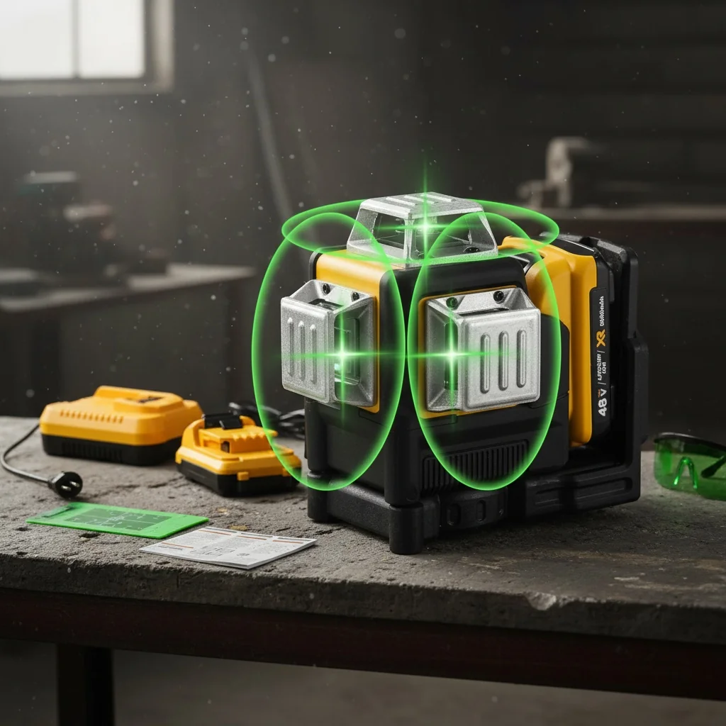 Green laser level practical application on job site