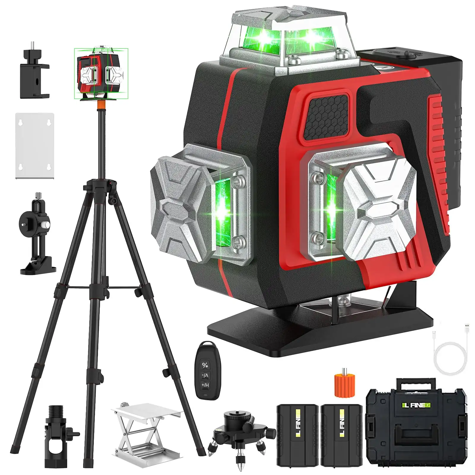 360-degree laser level in use