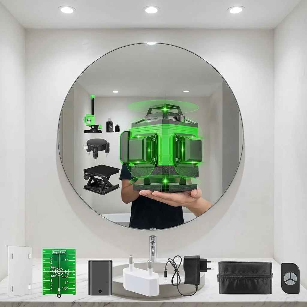 Customer review photo — OUOAENR Laser Level in bathroom