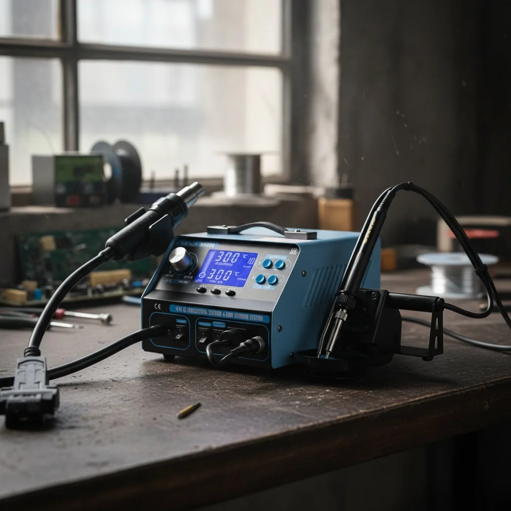 Budget 2-in-1 soldering station in workspace