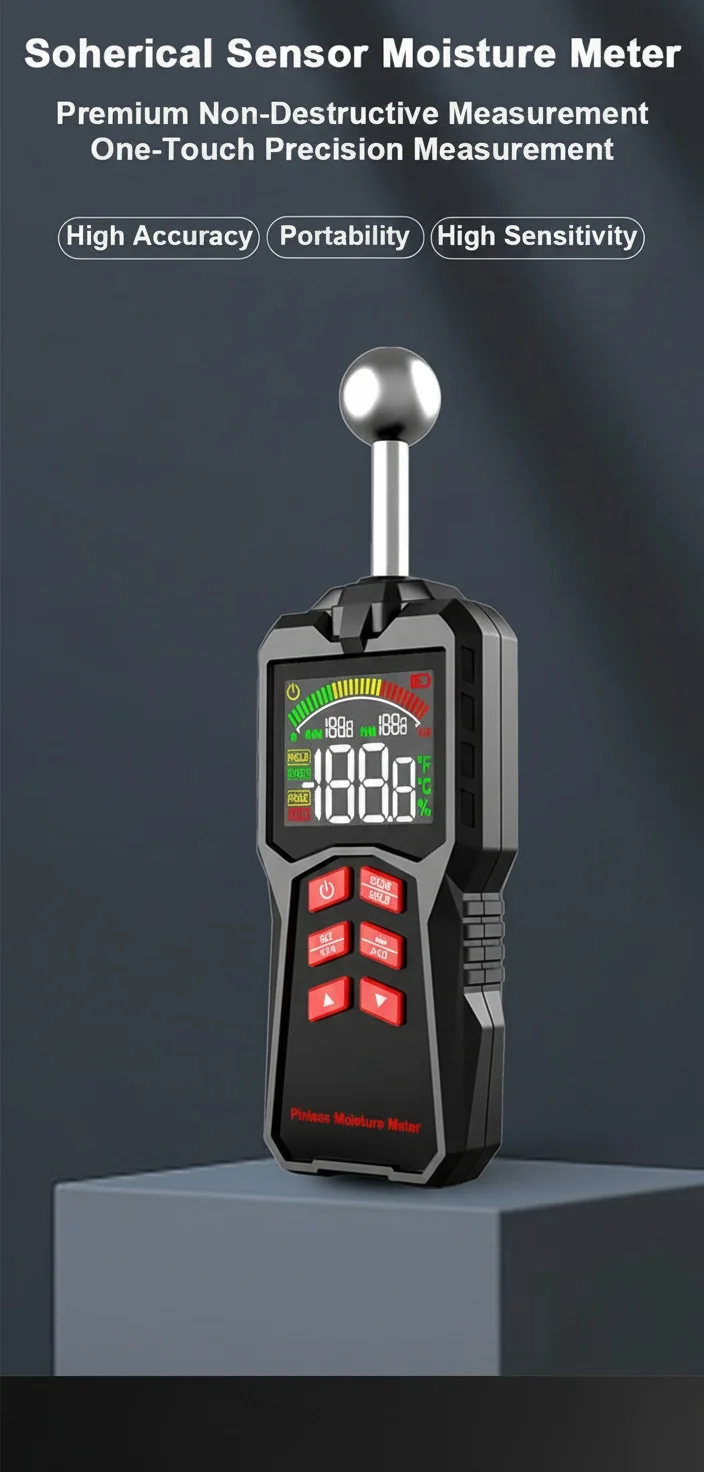 Pin vs pinless moisture meter comparison infographic