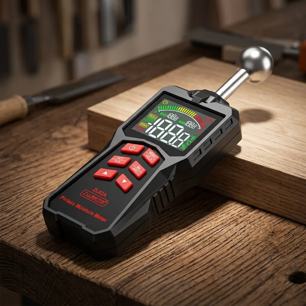 Proster pinless moisture meter in use