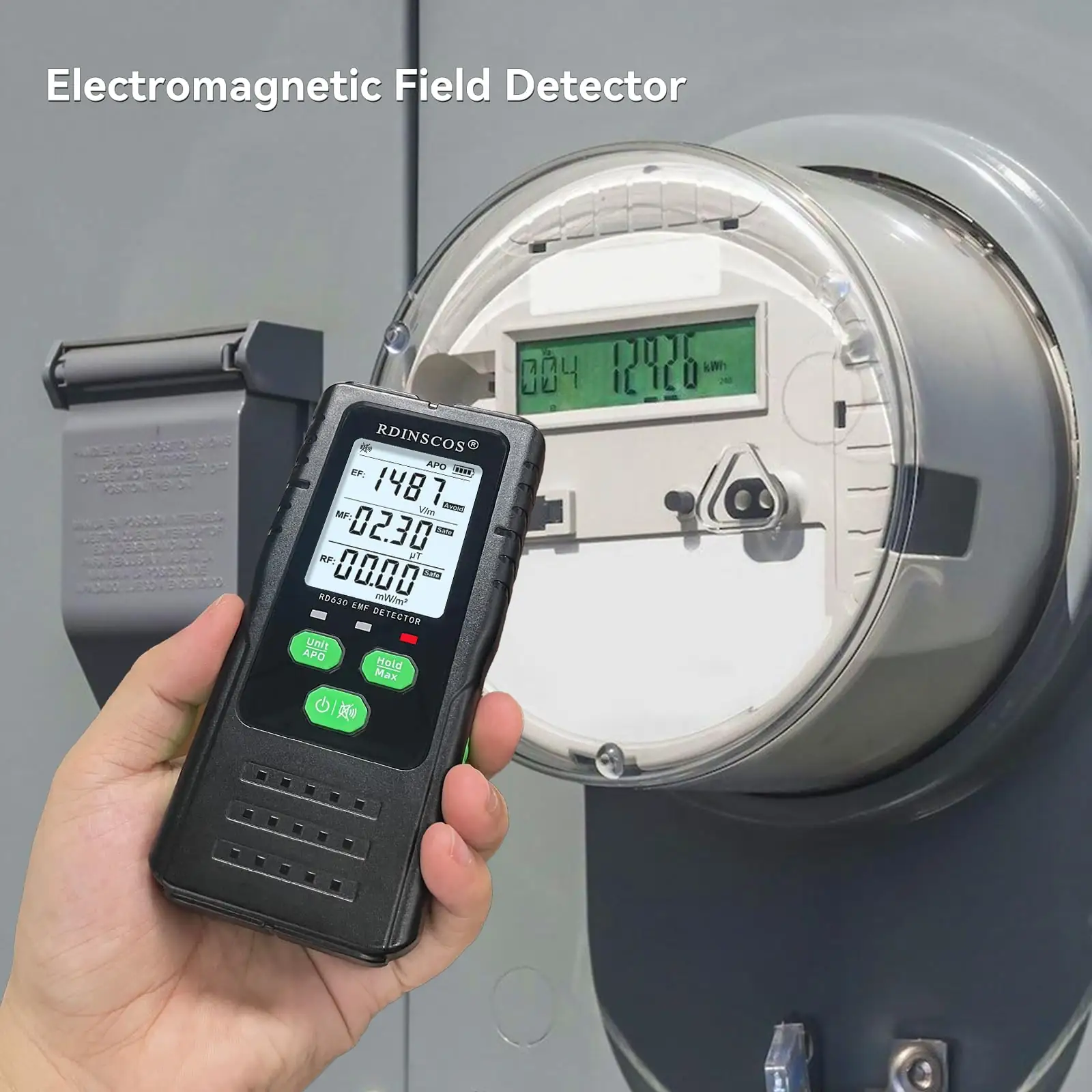 EMF detector reading display