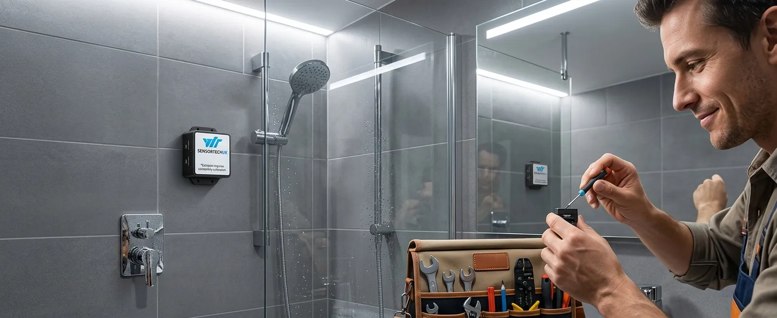 Customer photo: SENSORTECHUK sensor installed in bathroom