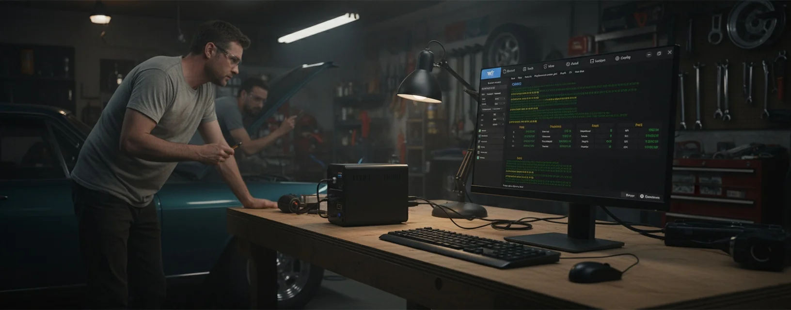 Customer photo: SENSORTECHUK sensor on garage workbench