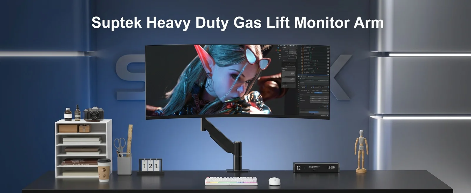 Step-by-step installation of a Suptek monitor mount