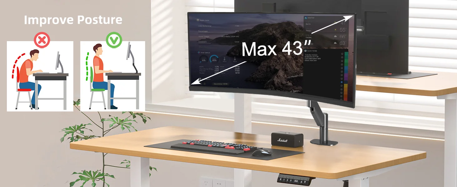 High-quality finish and materials of SUPTEK monitor mounting hardware