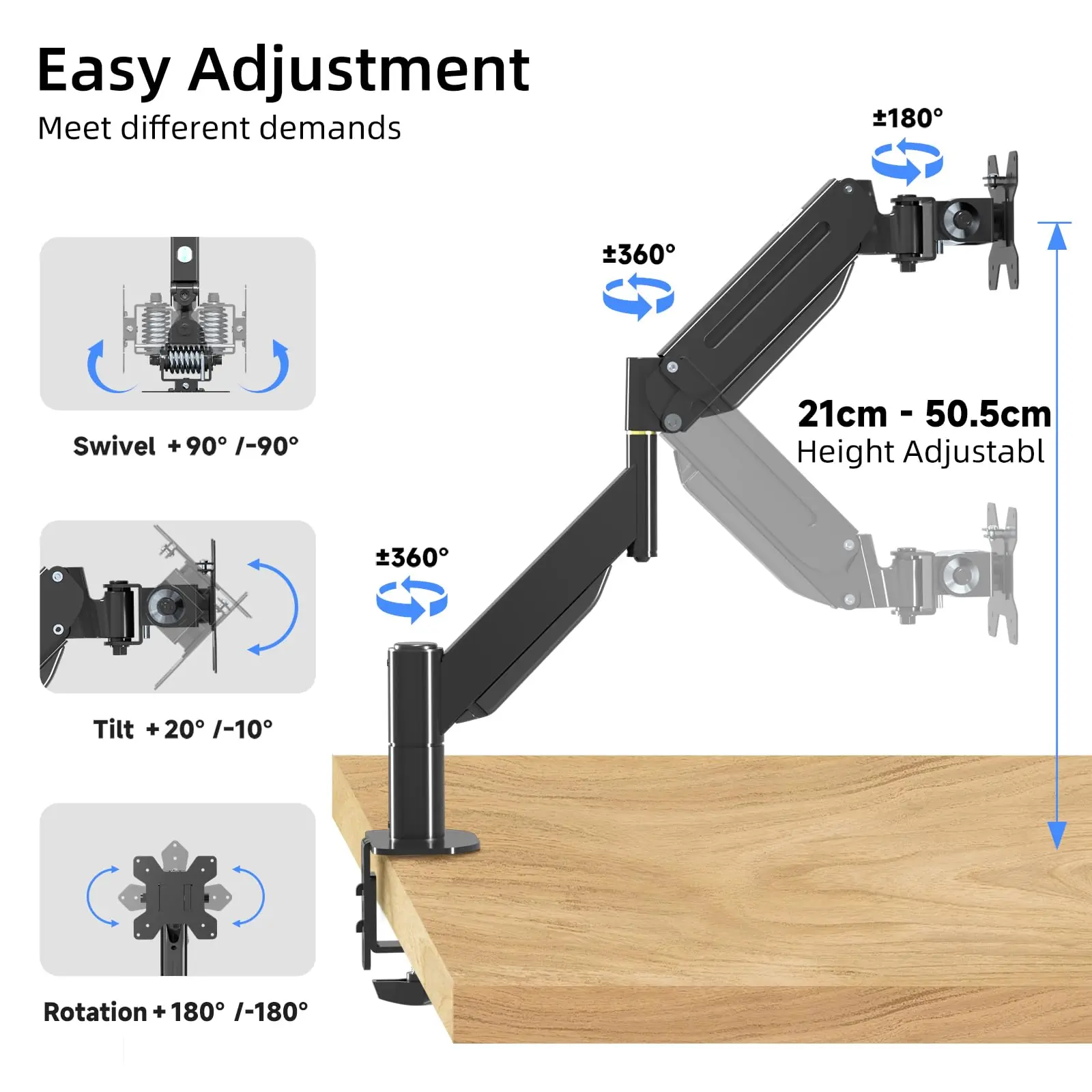 Sleek and ergonomic design of a SUPTEK wall monitor mount