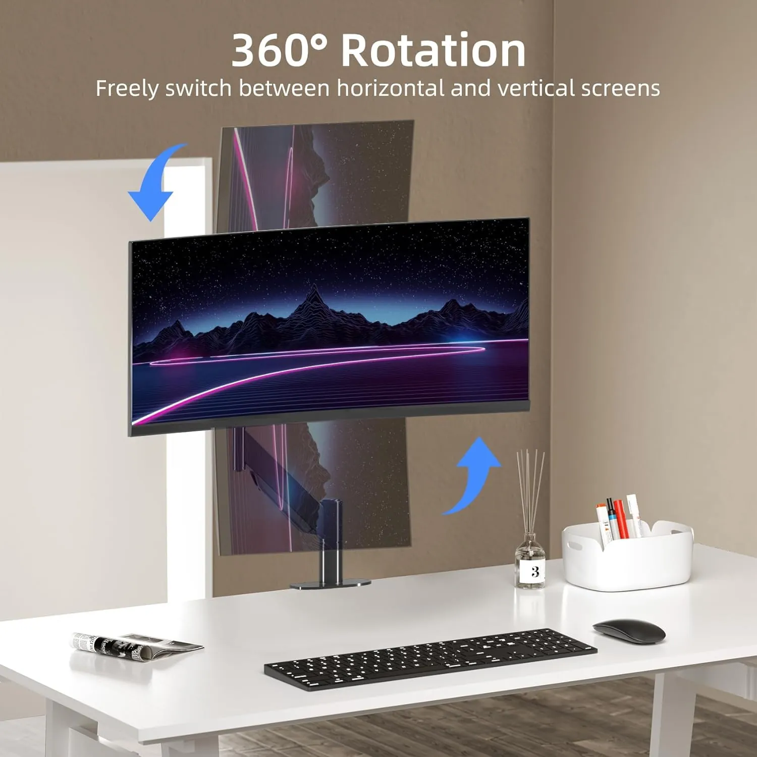 A heavy-duty dual monitor arm providing stability for two screens.