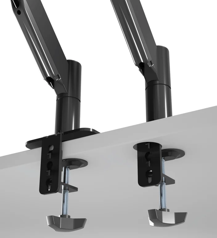 Detailed view of VESA plate compatibility for various monitor sizes.