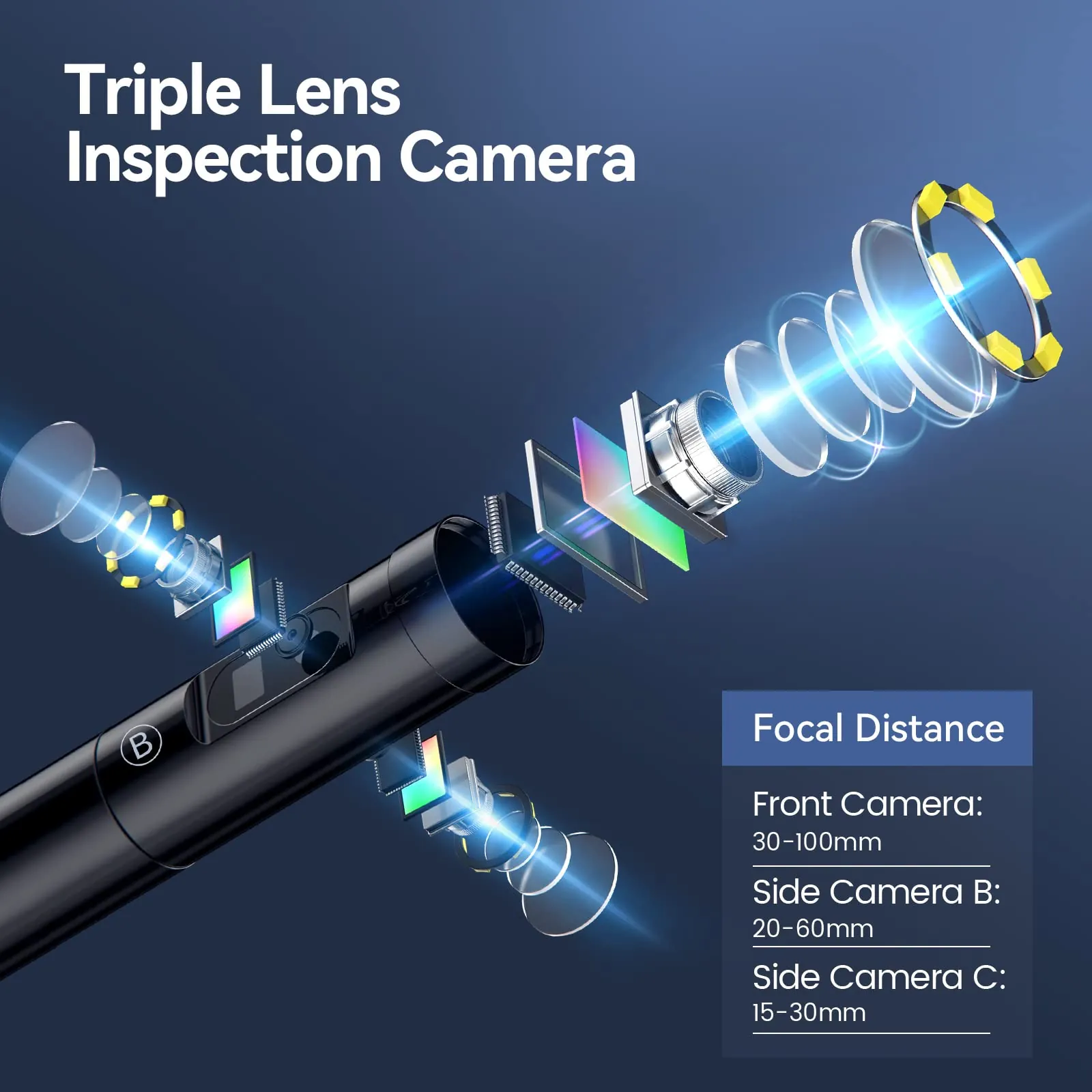 Teslong 360-degree articulating borescope probe for complex engine inspections