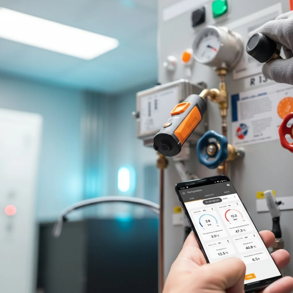 Essential HVAC tools and accessories for professional refrigerant management.