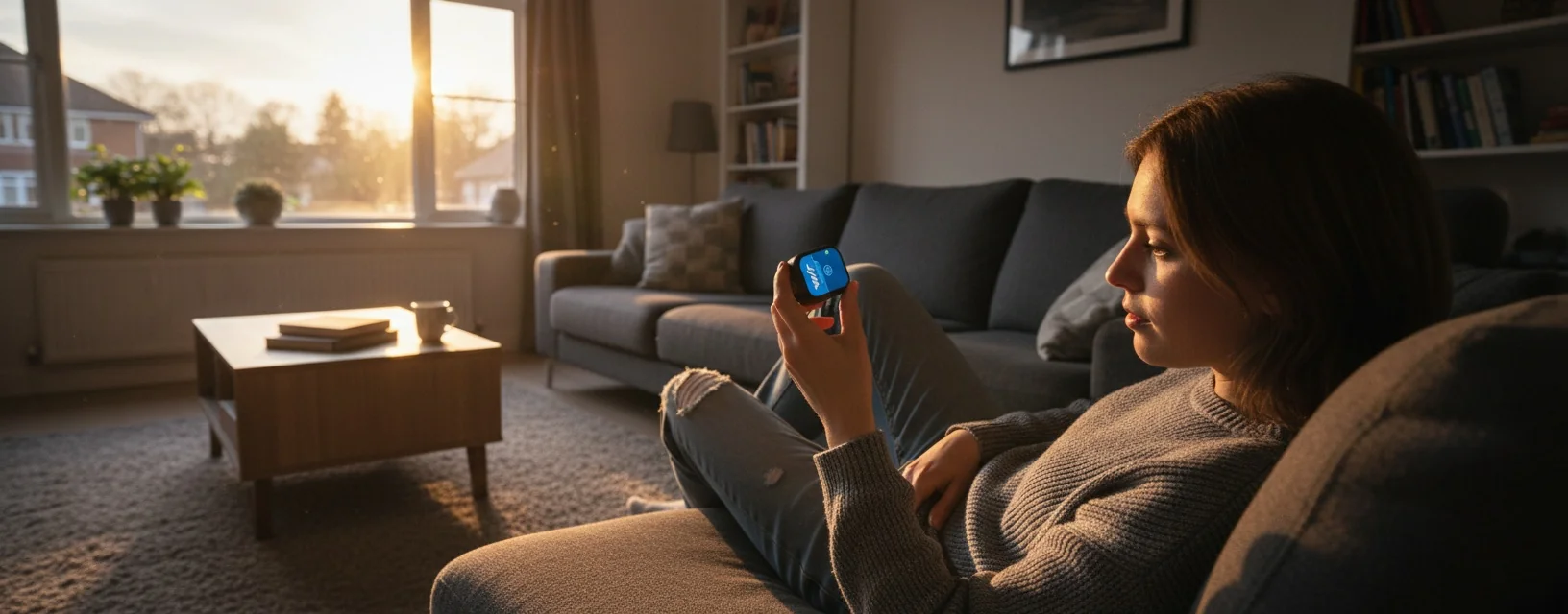 WITMOTION in a cosy living room setting in the evening