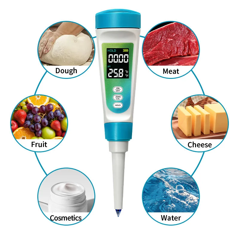 Calibrated pH meter in hydroponics water testing