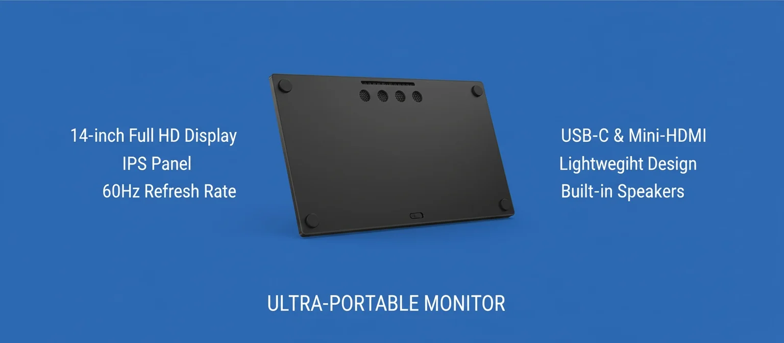 4K portable monitor specifications infographic