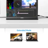 YODOIT portable monitor in a multi-display desk setup