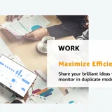 YODOIT portable monitor on a desk in the morning light