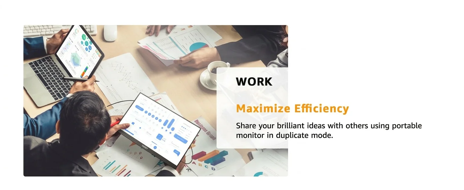 YODOIT portable monitor being used in a collaborative workspace