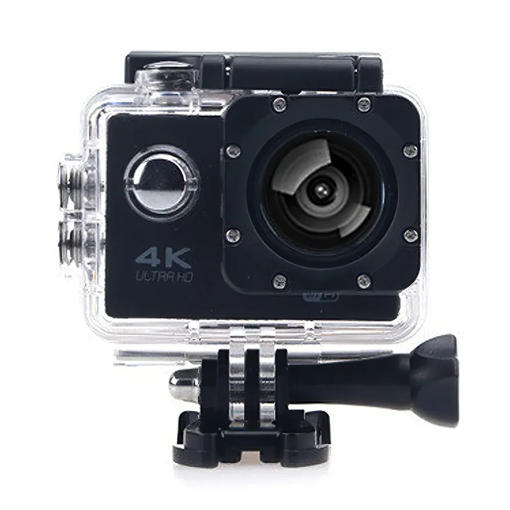 Action camera mounted for underwater shooting comparison
