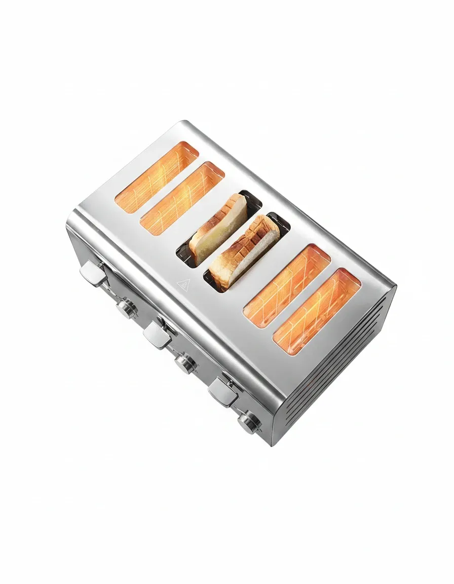 High capacity commercial wide slot toaster unit