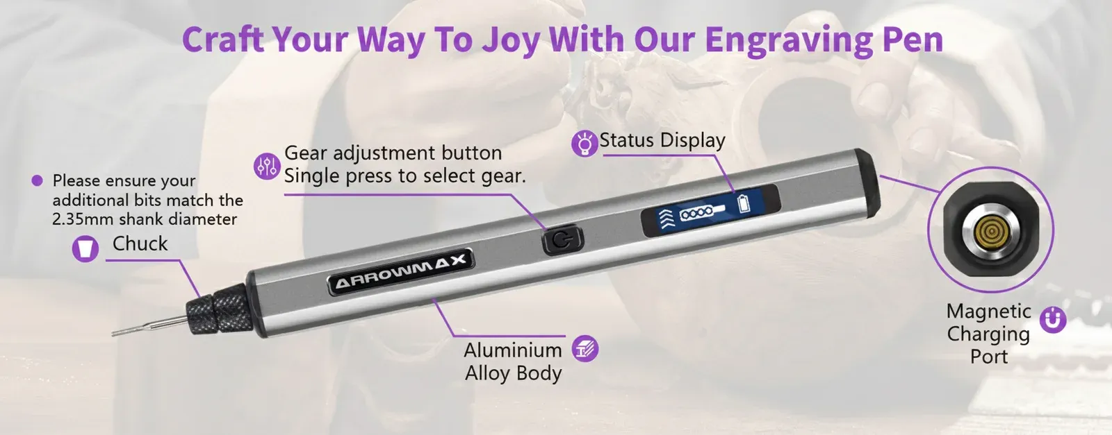 Showcasing the variety of materials compatible with Gravograph engraving machines.