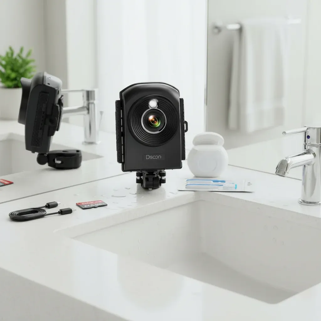 Different types of construction site cameras installed on a project