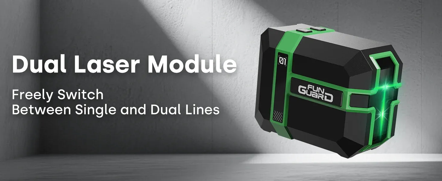 Infographic illustrating the contents and specifications of the Stanley laser level