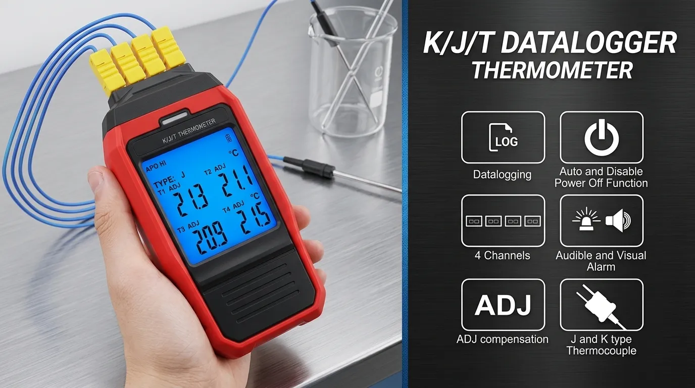 Advanced features of a 2026 model wireless temperature data logger.