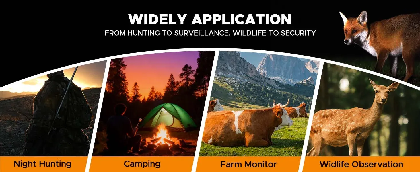 Detailed 4K night vision technology specifications infographic