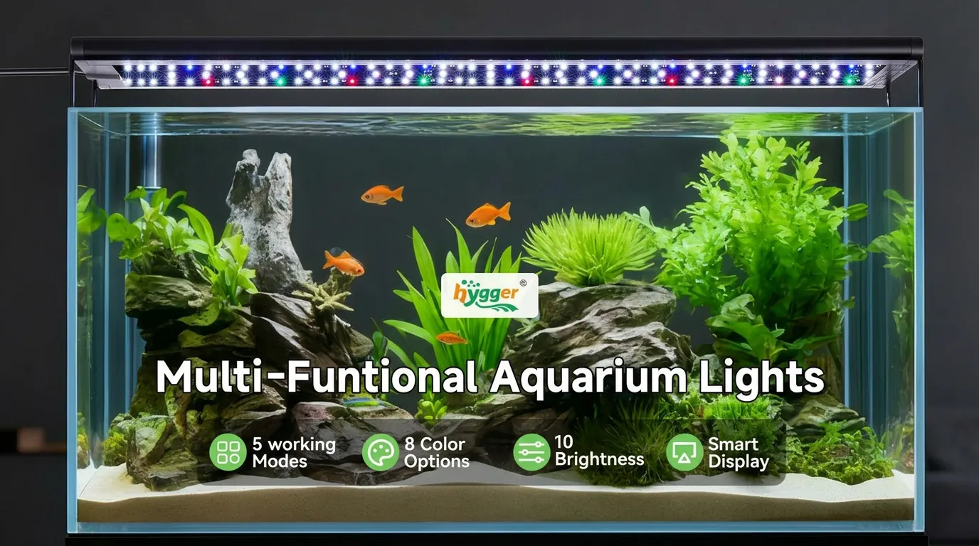 Modern aquarium setup featuring a slim profile LED light for UK fish keepers