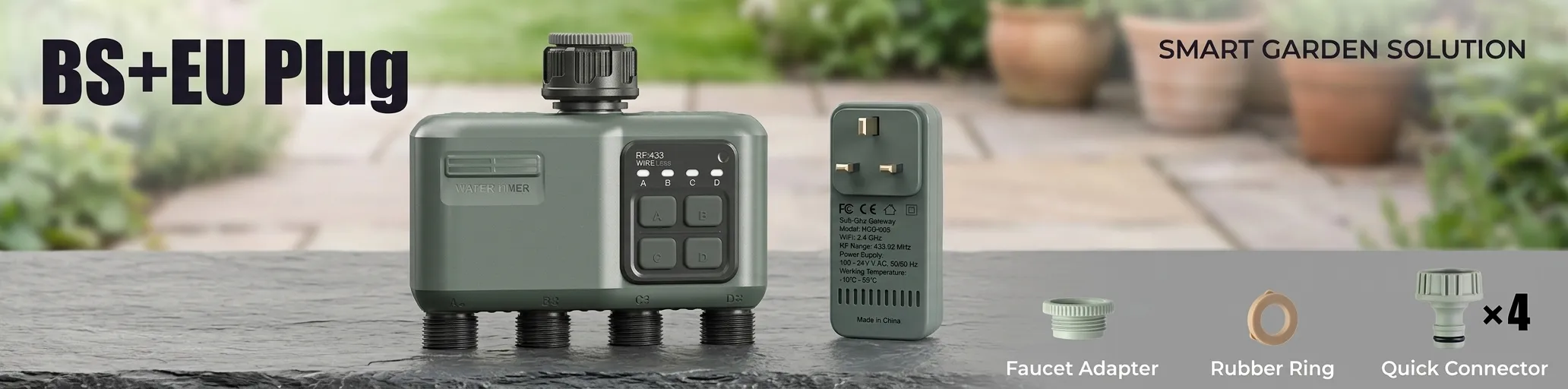 Johgee smart water timer app and 4-zone irrigation system features