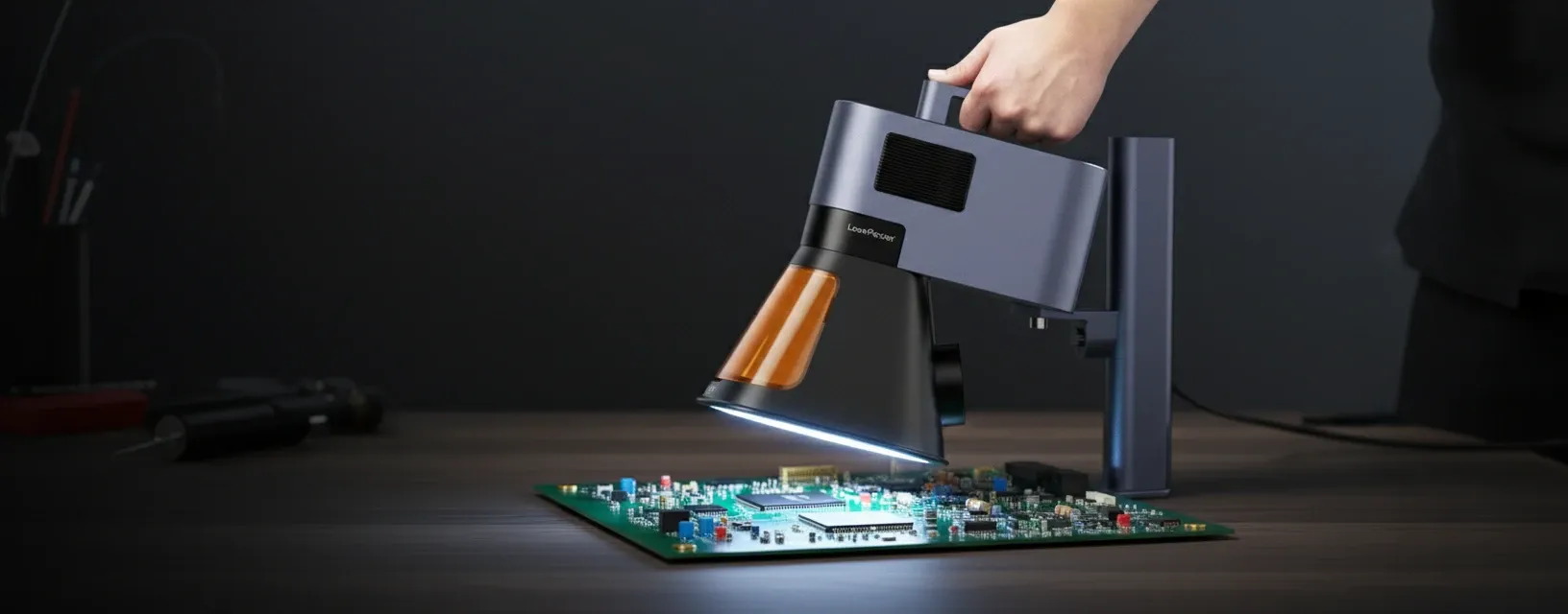 Overview of the LaserPecker LP5 desktop laser engraver design.